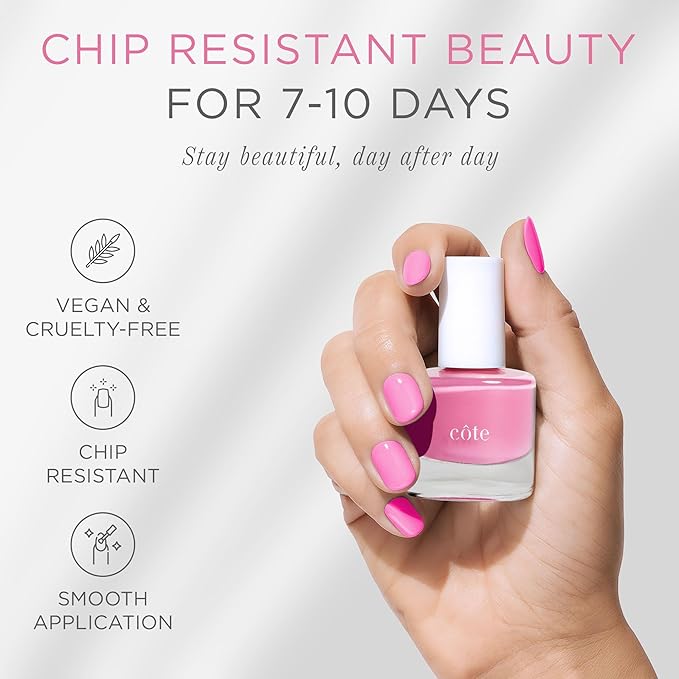 Cote Beauty’s Blush & Bashful Pink Nail Polish, Sophisticated, Smooth & Creamy Finish, Long Lasting Nail Polish, Vegan & Cruelty-Free, Salon-Quality Finish with Effortless Application, 0.27 Fl Oz