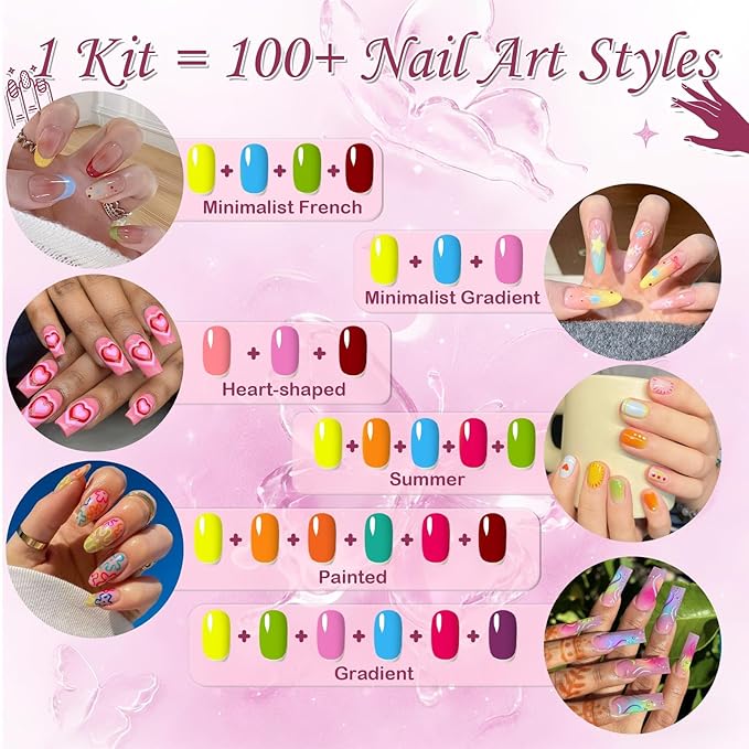 18 Colors Patting Gel Polish & Tools Kit - Pat Pat Gel Polish Palette for Ombre Nails，UV/LED Cured Gradient Blooming Manicure Kit DIY with Nail Sponges & Tools