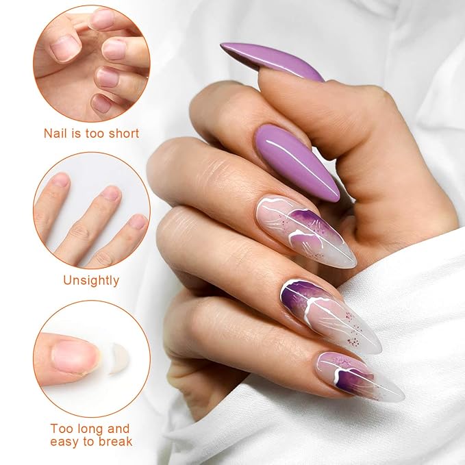 200 PCS Nail Forms for Builder Gel, AHIER Self-adhesive Nail Extension Forms for DIY at Home Professional Nails Art Supplies
