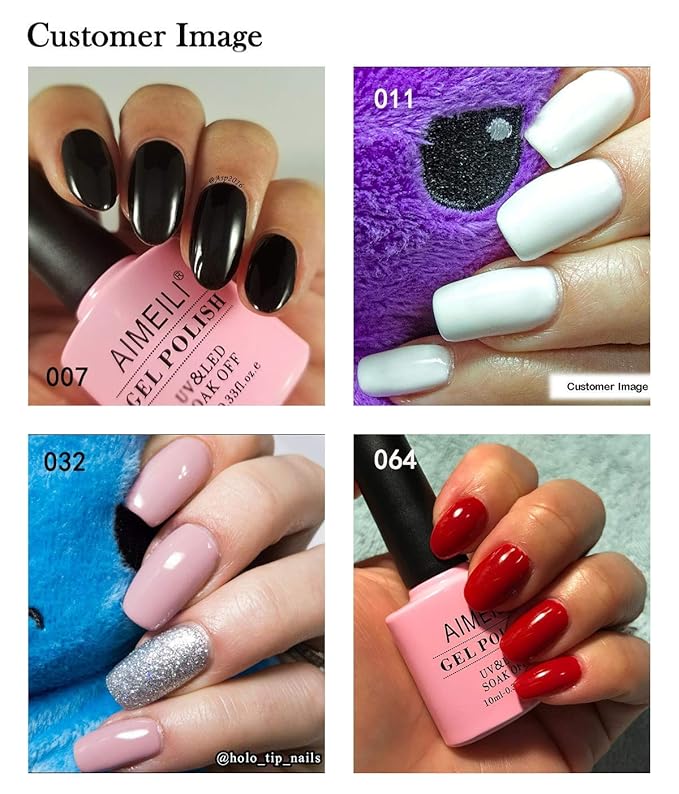 AIMEILI Soak Off UV LED Gel Nail Polish Multicolor/Mix Color/Combo Color Set
