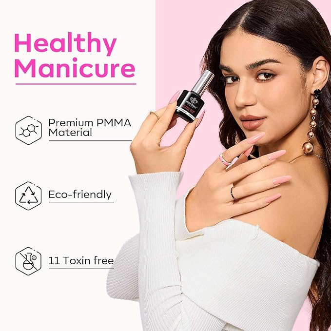 modelones Gel Nail Kit, Fake Nails Long Coffin, 9-in-One Glue Prep Dehydrator & Portable Mini U V Light Acrylic Clipper, 500Pcs Coffin Tips for Extension Kit DIY Salon Home Gifts for Women (Pack of 2)