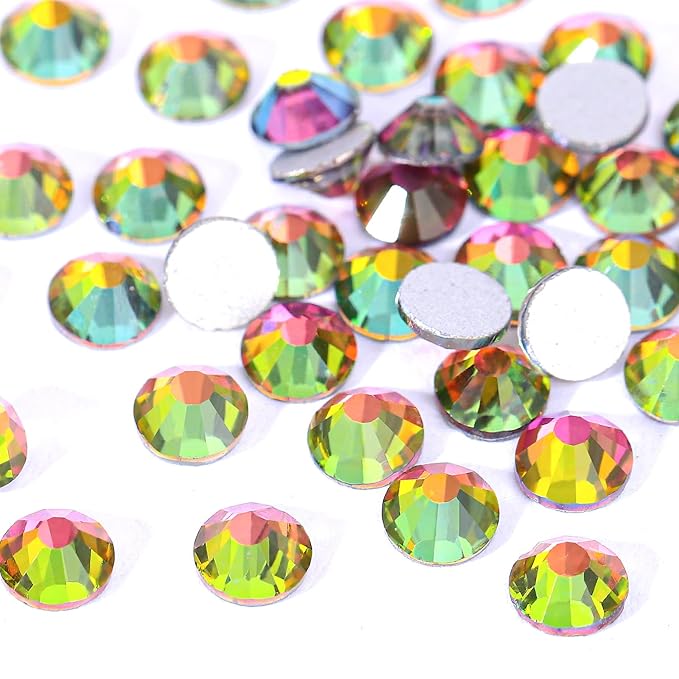 Novani Rhinestones 3000Pcs Flatback Crystal Round Loose Gemstones Glass Rhinestones for Crafts Makeup Nail Art Clothes Shoes DIY Decorations(SS6, 1.9-2.0mm,Rainbow)