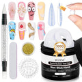 MIZHSE 100g Solid Builder Gel, Large Capacity White Sculpting Gel for Nails, Non-sticky Hand 3D Nail Art Building Carving Modeling Hard Nail Extension with 3D Mold Nail Art Salon Home DIY