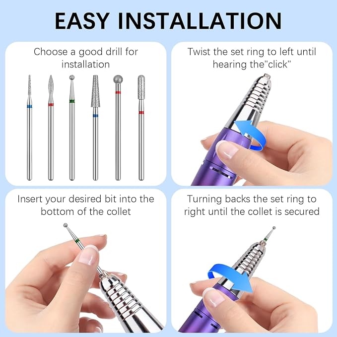 Cuticle Drill Bit,Nail Drill Bits Flame Cuticle Clean Drill Bit for 3/32''Electric Nail File Machine Cuticle Bit Nail Prep Tool (Red Bule Green, Mix)