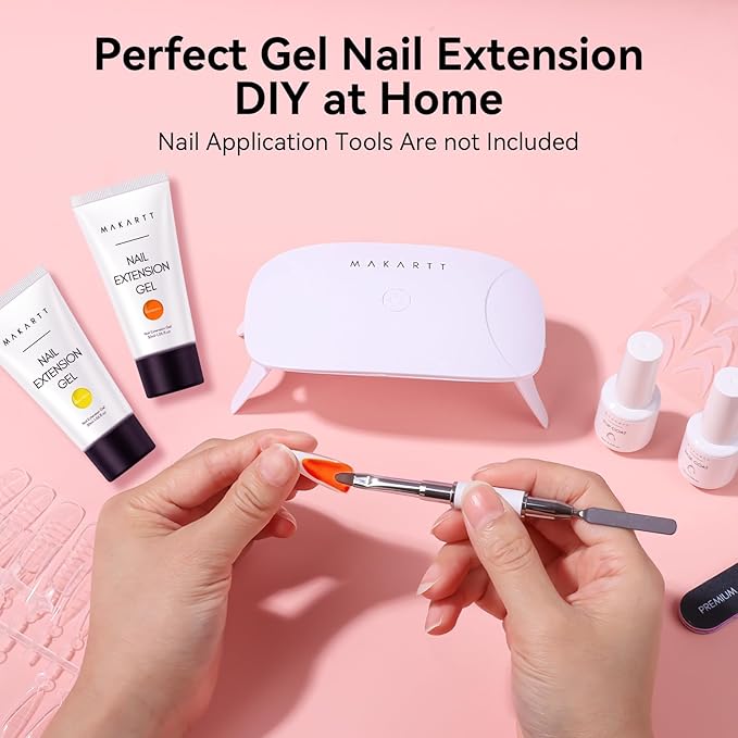 Makartt Hema-Free Poly Nail Gel Set: Orange Yellow Colors, Strong Builder for Extension Overlay Strengthener 3D Diy, Multifunctional, Long-lasting Manicures Home Salon-2PCs 30ML