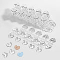 100Pcs Solid Heart Shape Nail Polish Swatches Mini Display Cards Crystal Clear Glass Nail Color Swatch Dots Chart Tips for Nail Salon Training Practicing Beginners Professionals