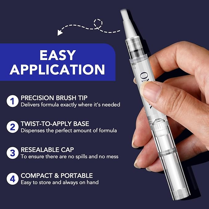 Toenail Fungus Pen - Toenail Fungus Treatment Extra Strength for Damaged, Discolored Nail - 25% Undecylenic Acid with Tea Tree, Jojoba, Clove Bud Oils & Aloe - Fungal Nail Repair Pen 5 Pack