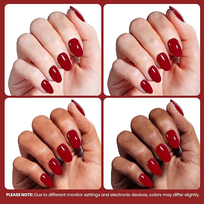 Beetles Red Gel Polish - Scarlet Confidence 15ML/0.51Fl Oz, Hema Free Red Gel Nail Polish, Same Color Same Bottle, Soak Off UV LED Lamp Nail Art, Long-Lasting Manicure Salon DIY Home