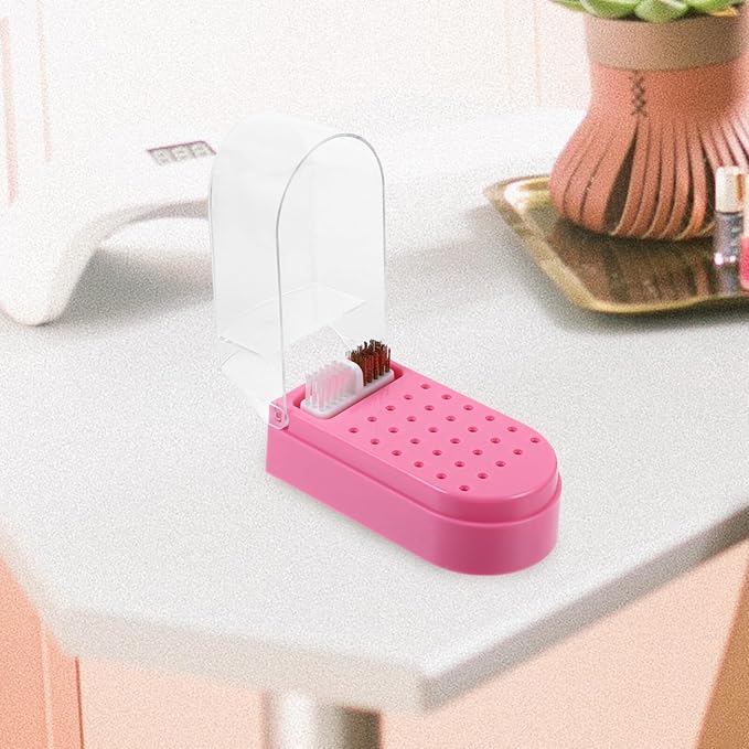 Beaupretty Nail Drill Bits Storage Case Clear Plastic Manicure Grinding Head Box Nail Polish Head Holder Manicure Tools Display Box for Nail Salon Supply
