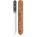 GERMANIKURE Glass Nail File in Cork Sleeve - Books and Coffee - Professional Crystal Nail File for Natural Nails - Ideal Manicure & Pedicure Tool for Smooth, Easy Shaping - Nail Care Gift