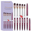 5PCS Professional Acrylic Nail Brush Set - Size 10/12/14/16/18 Brushes for Acrylic Powder Application, 3D Carving & Nail Art Extension, Leopard Print Handle Nail Tools for Salon Manicure