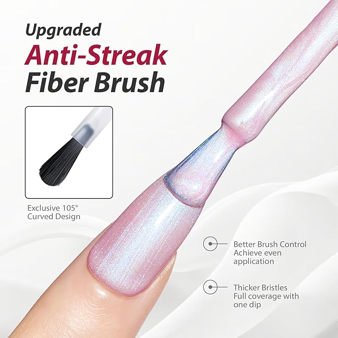 Makartt Pearl Gel Nail Polish Set 15ml One N'Done 6 Colors Shimmer Mermaid Glitter UV Gel Polish Soak Off High-Gloss, Salon-Grade Nail Art Manicure DIY Salon Home - Nebula Spectrum