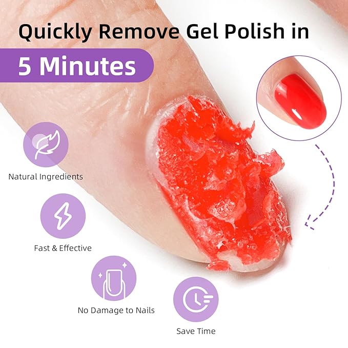JODSONE 18ml Gel Nail Polish Remover, Professional Gel Polish Remover, No Soaking or Wrapping Required, Quick and Easy Removal in 2-5 Minutes