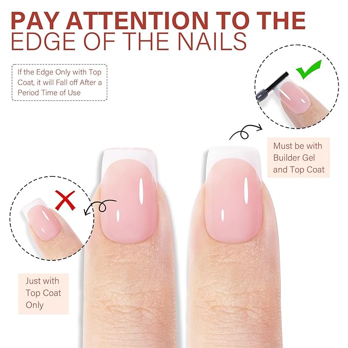 AILLSA Short Square Press On Nails, 192 Pcs Pink French Tip Press On Nails, French Gel Nail Tips, Pre-Applied Primer & Base Coat, No File Need DIY Manicure Fake Nails for Extension Gifts for Women