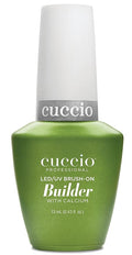 Cuccio Brush on Builder Gel with Calcium - 13ml, Clear - Long-Lasting LED / UV Gel Builder Nail Polish - Extra Strong, Easy Removal