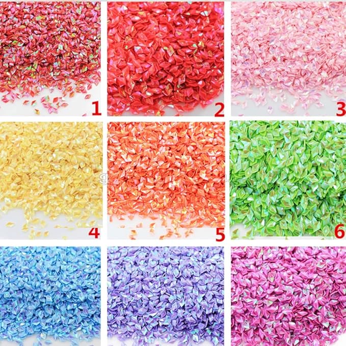 Nail Art 3D Rhombus Glitter Sequins Diamond Shape Design Shiny Nails Tip Confetti Paillette Decoration for Nail Charming Face Body Hair Makeup 12 Colors