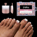 Press on Toenails Short,216Pcs Summer Brown Ombre Toenail Press Ons Square for Women,Soft Gel Toe Nail Tips, Light Weight & Fit Perfectly,Soak off Acrylic Fake Toe Nail Extensions 12 Sizes
