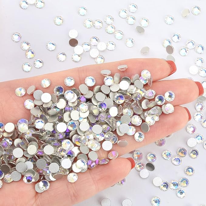 Moon Night Rhinestones Glass Rhinestone for Crafts Flatback Nail Gems and Rhinestones for Nails Art Makeup Bags Shoes Decoration DIY(SS8,1440pcs,Moon Night)