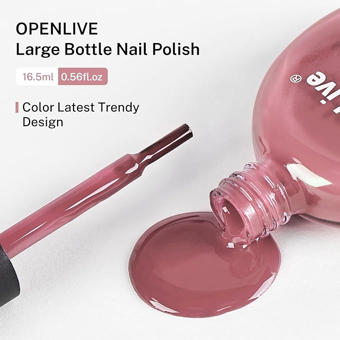 16.5ml Dusty Rose Nail Polish Large Volume Quick Drying Light Pink Nail Polish, Fast Drying and Long Lasting Color Nail Art DIY Home Manicure Gift for Women