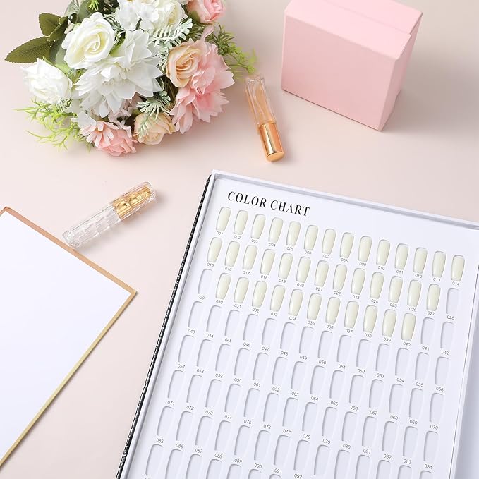 Professional 308 Nail Colors Chart, Black Polish Display Card Book, Nail-Art Salon Display Booklet, Nail Color Swatch Practice Card Design Board