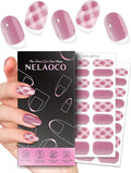 Nail Polish Strips – 32PCS UV Free Salon Quality Wraps, Long Lasting Gel Nail Stickers for Women (Pink Lemonade Drops)