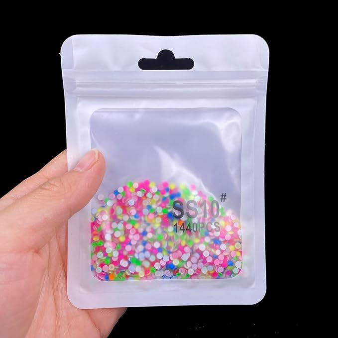 Flatback Glass Rhinestones,Bedazzler Gems 1440pcs Non Hotfix Crystal Rhinestones for Nail Charms Crafts Clothes Tumblers,Mixed Neon,SS10