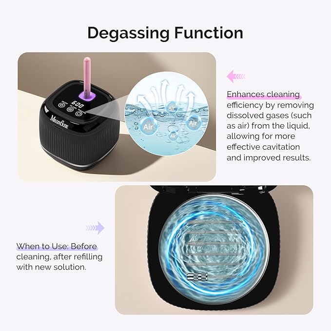 MelodySusie 2 in 1 Nail Tool Cleaning Machine, 3 Timers Mode for Nail Drill Bits, Nail Art Brush, Nail Clipper, Jewelry Cleaning, Salon & Home Use,Black,DL-160