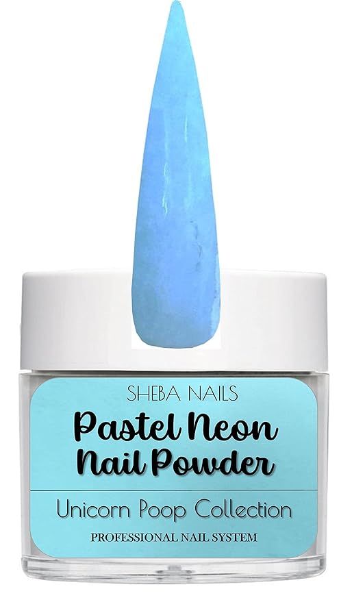 SHEBA NAILS Pastel Neon Unicorn Poop Collection Color Dipcrylic Variety Kit - 6 colors - 1/4oz each Dipping Nail Powder 6 Colors Professional Acrylic Powder for Nails Extension DIY Nail Manicure