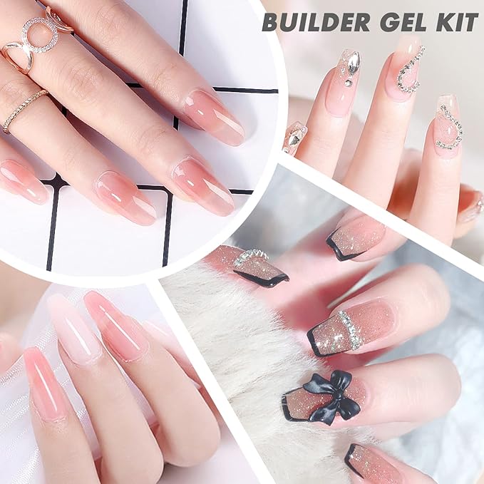 AIJIMEI White Hard Gel for Nails 30g Builder Gel for Nais for Nail Design Flase Nails Extension