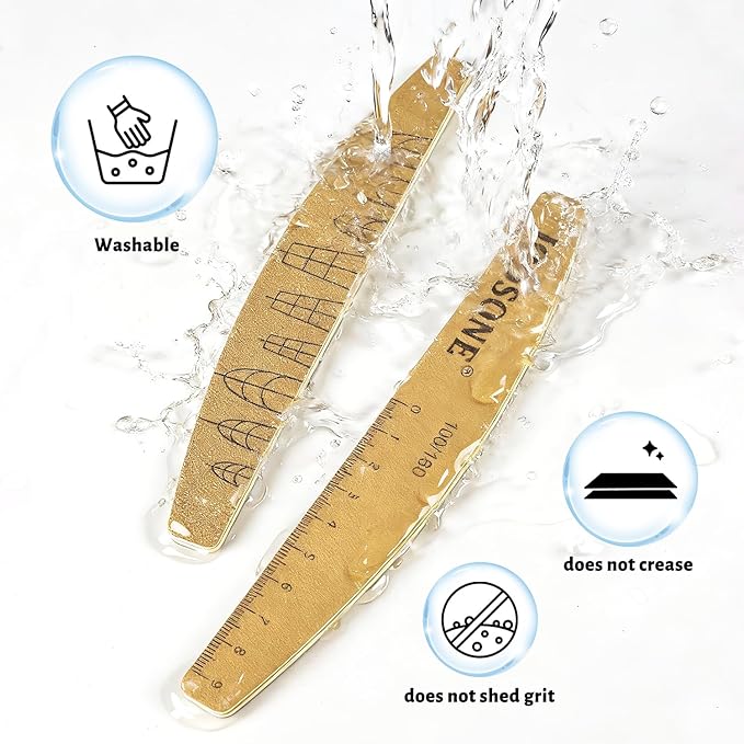JODSONE Nail File and Buffer Set 5PCS Double Side Trimed Nail Files and Buffers Emery Boards for Nails 80/240 Nail Shine Polishing Stick Reusable Washable Nails Tools Suit for Home Salon