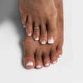 BTArtbox Toe Nails Press On Short, Brown Ombre Press On Toenails Square for Women, Squoval Press on Toe Nails with Glue, Fake Toenails in 16 Sizes- 32 Toenails Kit, Baby Boomer Brown