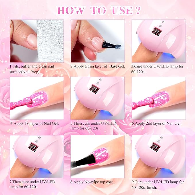 MTSSII 18PCS Gel Nail Polish Set Reflective glitter gel polish Sakura Glitter Fluorescent Color Snowflake Gel Polish Kit - UV LED Nail Art DIY Gifts for Women
