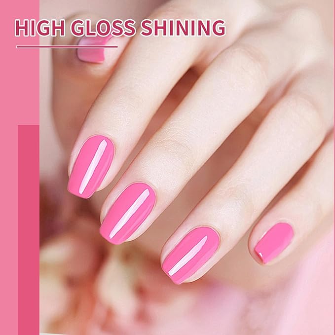JODSONE 10ml 6 Colors Red Rose Pink Gel Nail Polish Set All Seasons Soak off U V Lamp Gel Manicure Set for Nail Art Long Lasting Valentine's Day Gifts for Her