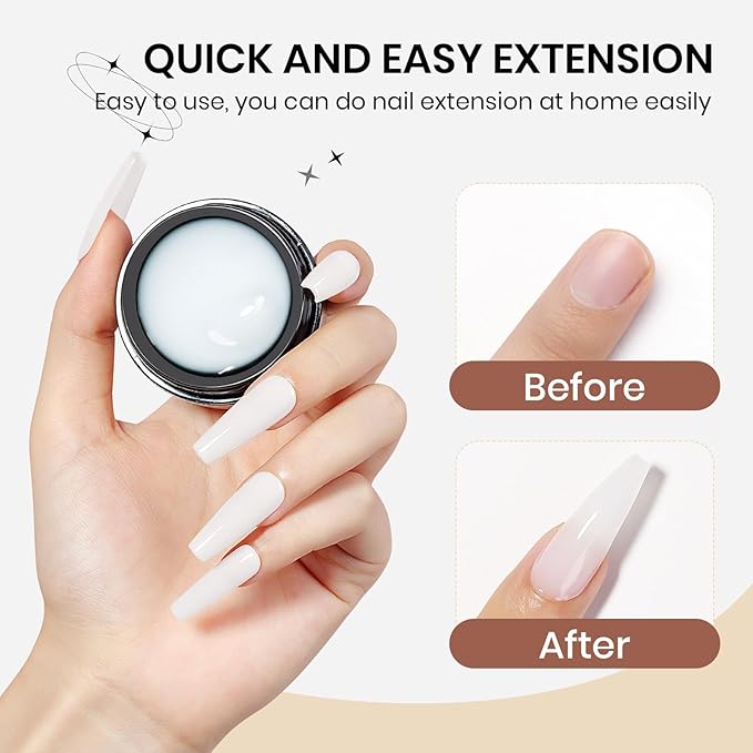White 3d Sculpting Gel for Nails, 3d Gel Nail Art Non Stick Hand Extension Nail Gels Sculpture Molding Gels with 3D Silicone Nail Art Home DIY Manicure for Women Girls