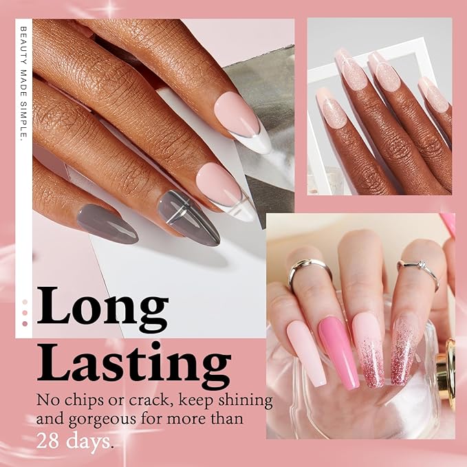 AZUREBEAUTY Dip Powder Nail Set, 6 Colors Classic Nude Collection Skin Tone Glitter Pastel Dipping Powder Starter Kit French Nail Art Manicure DIY Salon Home Gifts for Women, No Need Nail Lamp Cured