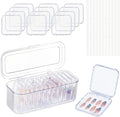 Press On Nail Orgnizer 12pcs 3.3inch Clear nail storage box and 1 large storage box for Press On Nail Packaging and fake Nail Storage Nail Display with double sided tape.