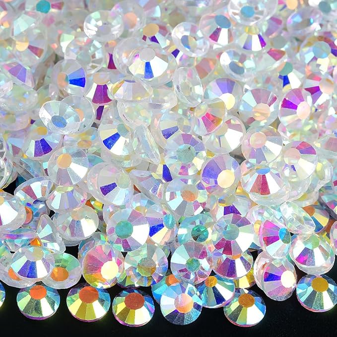 Blinginbox 1440 Pieces SS16/3.8-4mm Clear Crystal Flat Back Brilliant Round Rhinestones Glass Stones Glitter Gems Transparent Crystals Diamond (Clear AB).