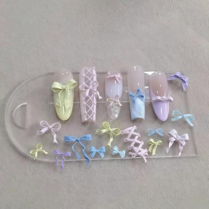 2 Pcs Bow Silicone Nail Art Molds for Women Resin Nail Design