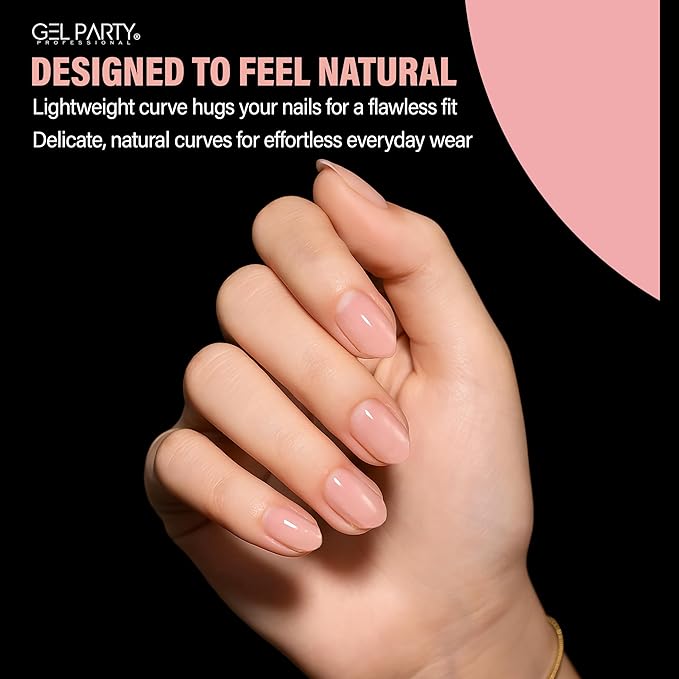 GELPARTY Soft Gel Nail Tips Short Almond - 240Pcs Pre-Buffed Matte Full Cover Tips - Natural Look, No Filing Needed, Soak Off Gel Extension System - Clear False Nails (12 Sizes)