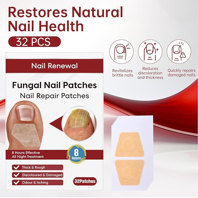 Fungus Nail Treatment Patch, 32 Pcs Foot Fungus Treatment Extra Strength, Nail Fungal Patches for Toenail, Nail Repair for Damaged Nails and Appearance of Discolored