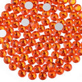 Beadsland 144 Pieces Flat Back Crystal Rhinestones Round Gems for Nail Art and Craft Glue Fix, Orange, SS40, 8.4-8.7mm