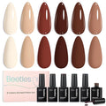 Beetles Brown Gel Polish Set - Toasty Aroma Collection, 6 Colors Nude Brown Trendy Colors Uv LED Lamp Salon DIY at Home Nails Gifts for Women