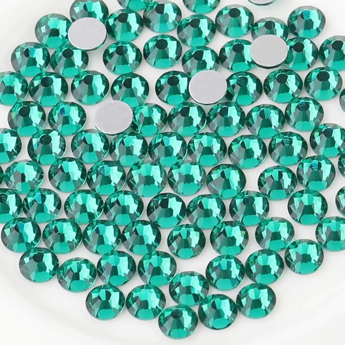 Beadsland Flat Back Crystal Rhinestones Round Gems for Nail Art and Craft Glue Fix, Blue Zircon, 1.2-1.4mm, SS3/1440pcs