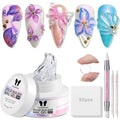 3D Sculpting Gel for Nail Art, 30g Clear Solid Builder for Nail Extension & 3D Molding, Non-Stick Carving Gel with Silicone Pen & Palette Paper, Professional Manicure Salon Supplies