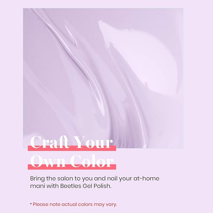 beetles Light Purple Gel Polish - 15ml Lilac Purple Violet Mauve Color Nail Gel Soak Off Uv LED Nail Lamp Gel Polish Spring Colors Nail Art Manicure Salon DIY Home Solid Color Gel
