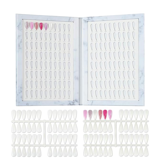 NMKL38 160 Nail Color Display Book Chart with 240 Nail Tips UV Gel Polish Color Card Board Salon Tools (A04)