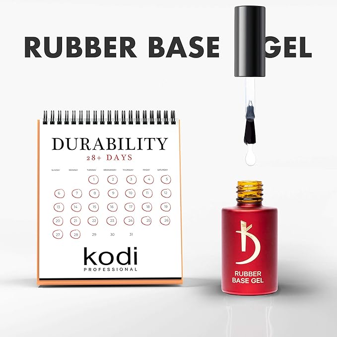 kodi professional Rubber Base Gel 15 ml (0.50 oz) | Gel LED/UV Nail Polish Coat Soak | Original Products| For Long Lasting Nails Layer| Easy To Use, Non-Toxic & Scentless (15ML)