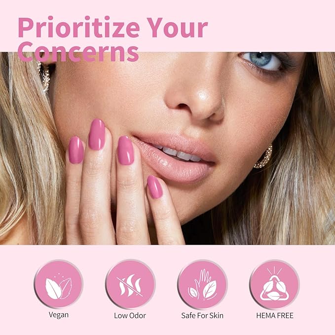 CANNI Red Pink Gel Nail Polish, 1Pcs Red Gel Polish Baby Pink Color Nail Polish High Gloss Soak Off U V Nail Manicure Salon DIY