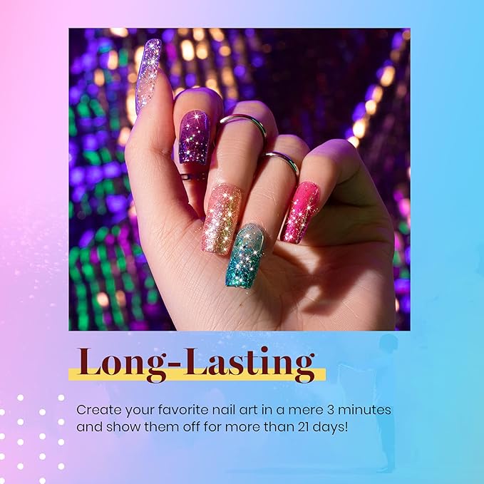 Beetles Glitter Gel Polish, 6 Pcs Pink Silver Platinum Gel Polish Kit Soak off Uv Lamp Shimmer Purple Pink Green Gold Glitter Nail Polish Kit Holiday Spring Gift Design for Party