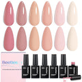Beetle Nude Pink Gel Polish Set - 6 Colors Light Pink Nude gel polish Spring Colors Soak Off Nail Art Manicure Salon Uv Led DIY at Home Vanilla Cloud Collection